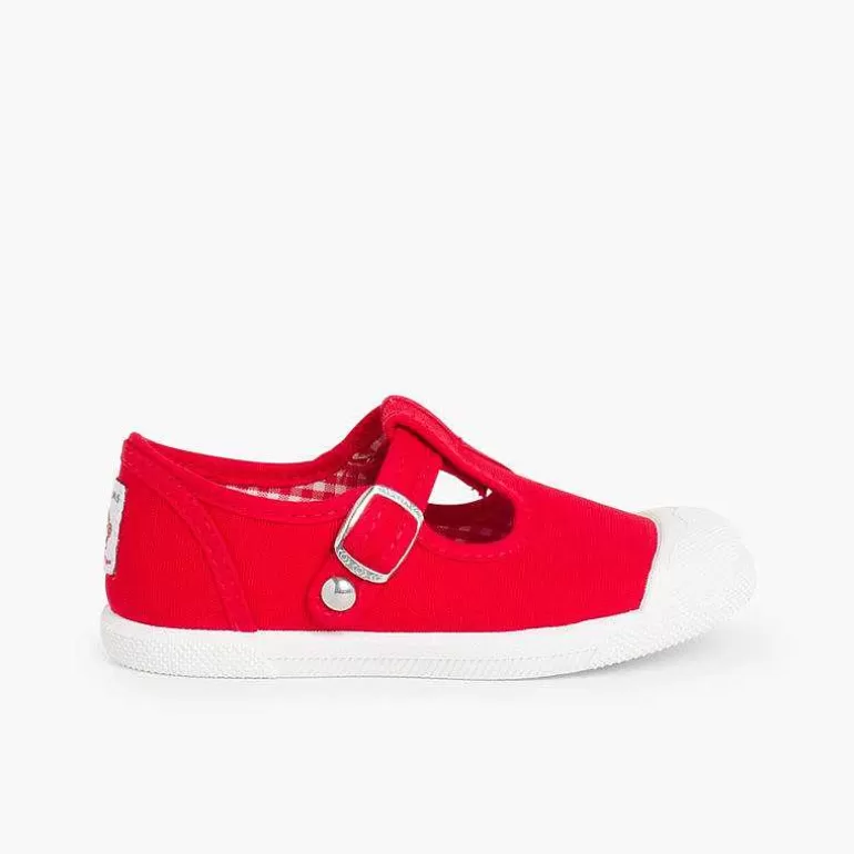 Hot Pisamonas Zapatillas Lona Niños Puntera Goma Tipo Pepitos