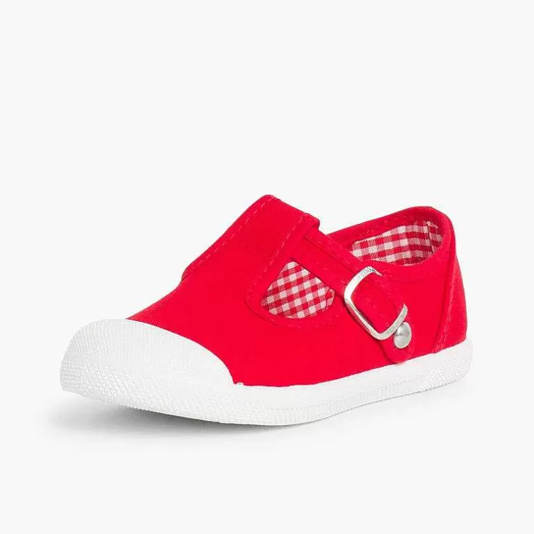 Hot Pisamonas Zapatillas Lona Niños Puntera Goma Tipo Pepitos