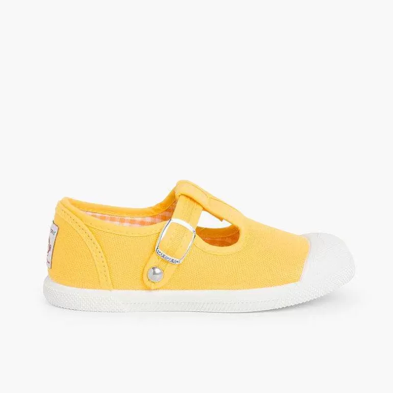 Hot Pisamonas Zapatillas Lona Niños Puntera Goma Tipo Pepitos
