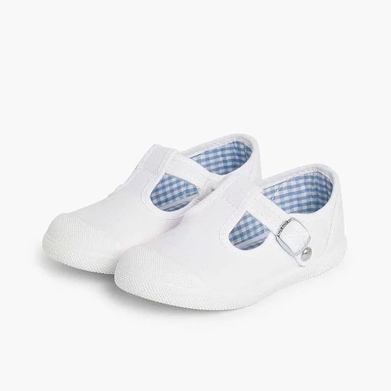 Hot Pisamonas Zapatillas Lona Niños Puntera Goma Tipo Pepitos
