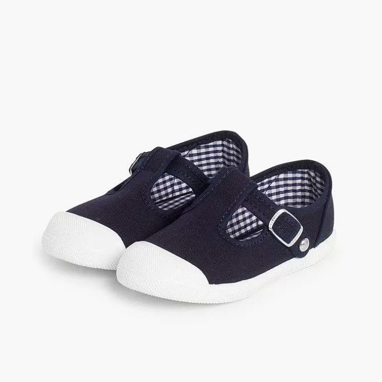 Hot Pisamonas Zapatillas Lona Niños Puntera Goma Tipo Pepitos