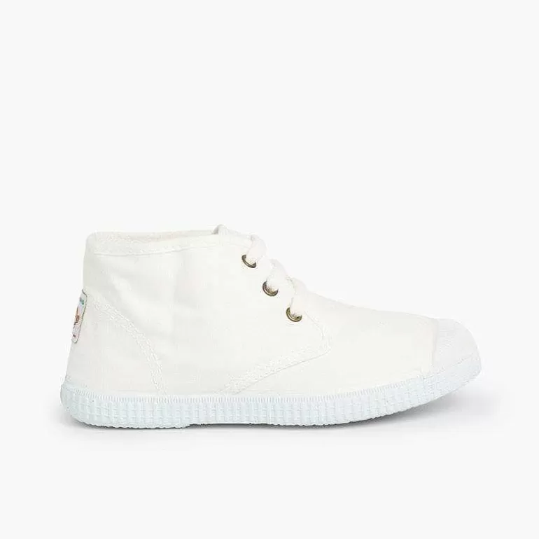 Cheap Pisamonas Zapatillas Lona Tipo Bota Con Cordones