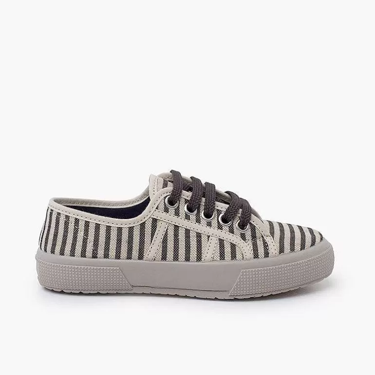 Cheap Pisamonas Zapatillas Rayas Suela Ancha Color Crudo Y Gris