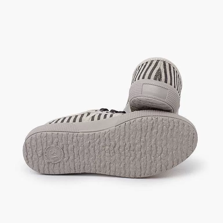 Cheap Pisamonas Zapatillas Rayas Suela Ancha Color Crudo Y Gris
