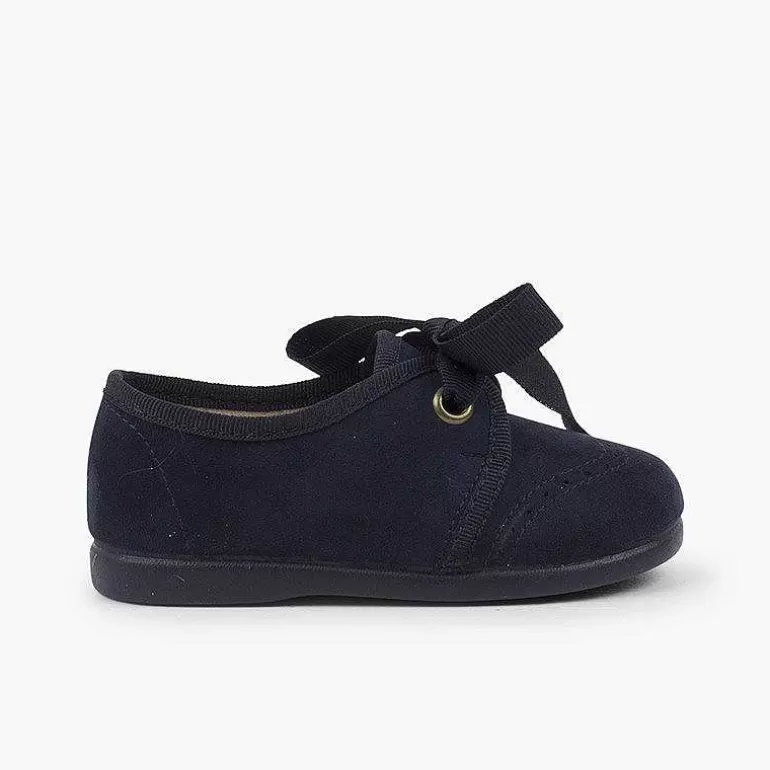 Online Pisamonas Zapatito Niños Tipo Blucher Con Lazo Y Picados