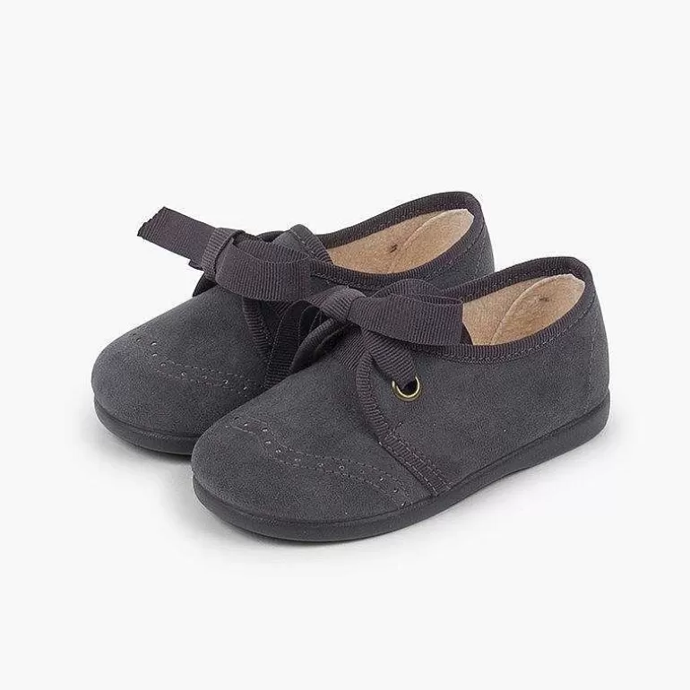 Online Pisamonas Zapatito Niños Tipo Blucher Con Lazo Y Picados