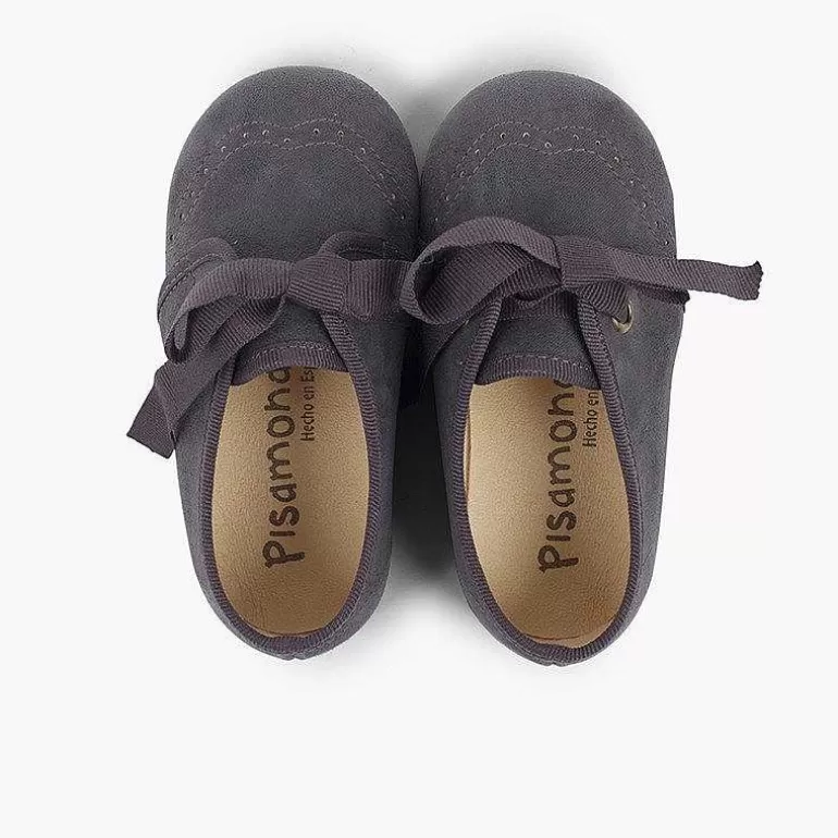 Online Pisamonas Zapatito Niños Tipo Blucher Con Lazo Y Picados